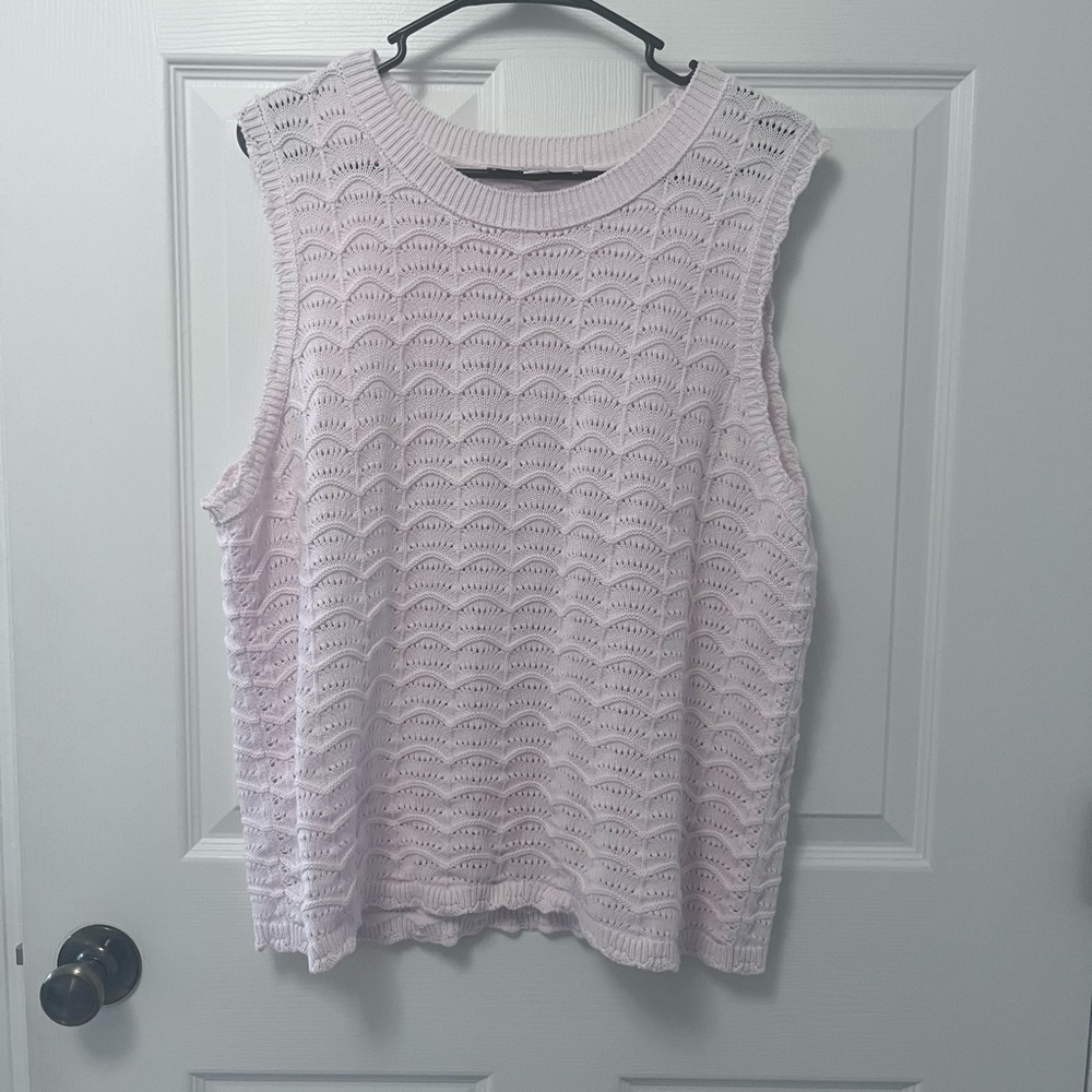 LOFT Scalloped Pointelle Sweater Tank Top NWOT - Picture 4 of 10